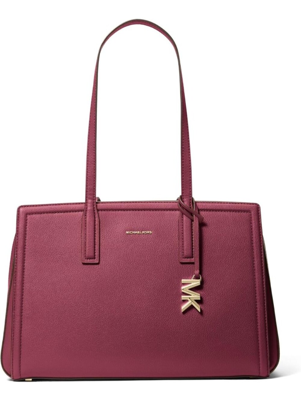 Women Mulberry Red Laila Medium Signature Logo Gold-tone Satchel Shoulder Bag